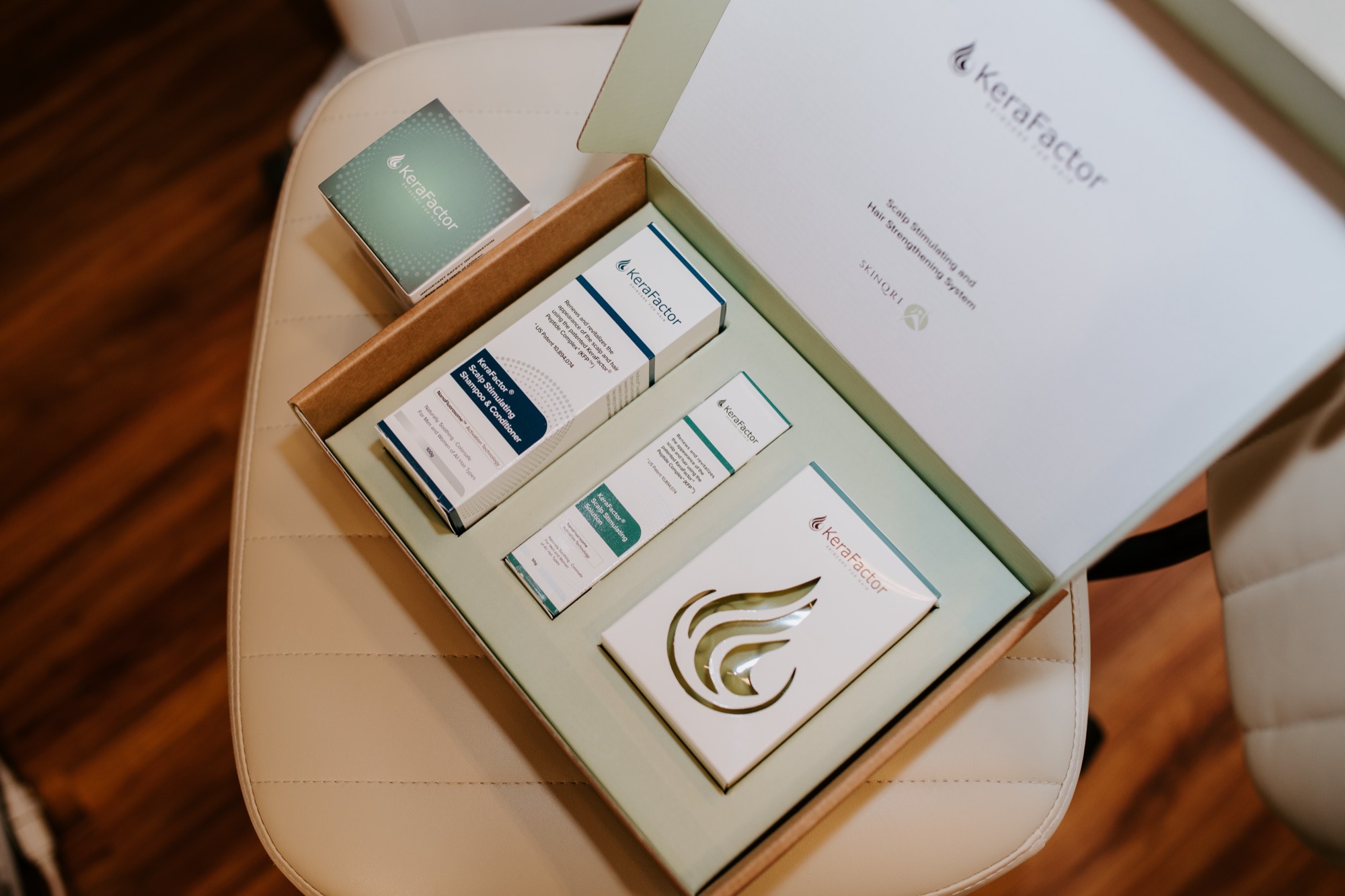The KeraFactor scalp and hair system used at Khlāi Medical